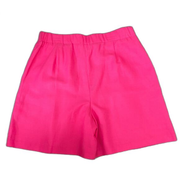 Karen Kane Pollee High Rise Pleat Front Shorts Hot Pink Linen Blend Size Medium - Picture 2 of 6
